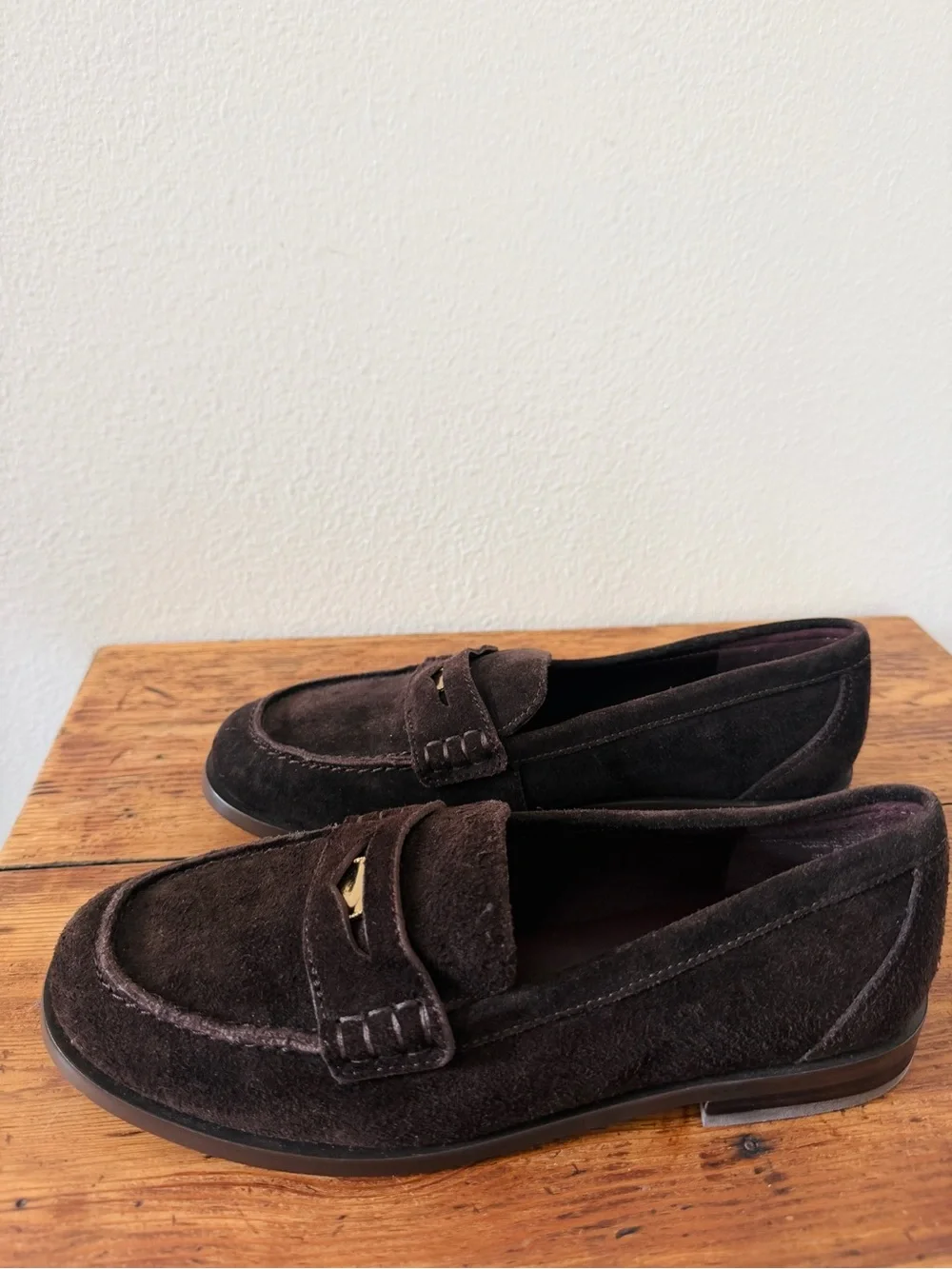 Madewell Suede Grayson Penny Loafers - Dark Carob Brown